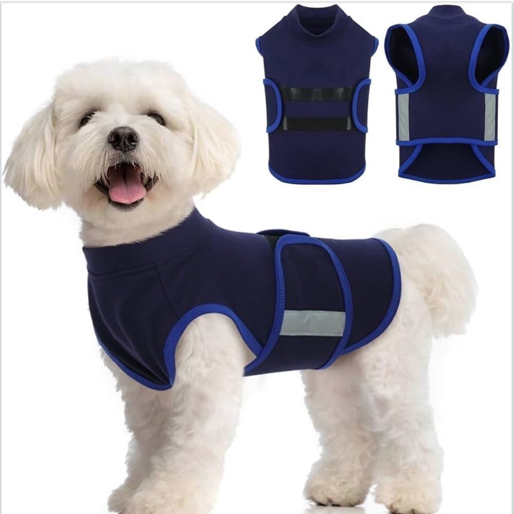 Navy Blue Dog Anxiety Vest Calming Wrap for Thunderstorms Fireworks Size XS NEW